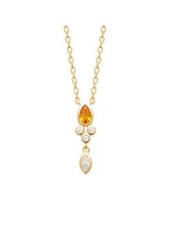 Collier Brillaxis plaqué or oxydes
