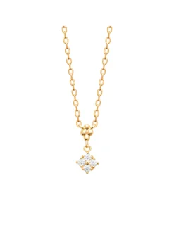Collier Brillaxis plaqué or et oxydes de zirconium