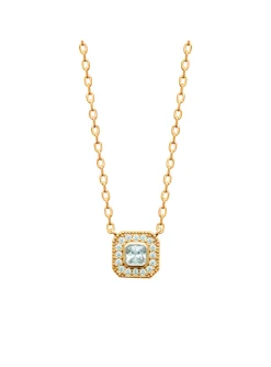 Collier Brillaxis plaqué or et oxydes de zirconium