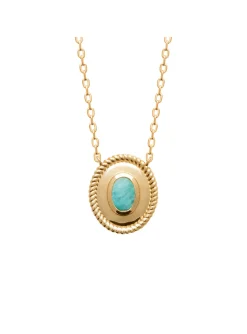 Collier Brillaxis plaqué or et amazonite