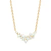 Collier Brillaxis plaqué or motif V en oxydes