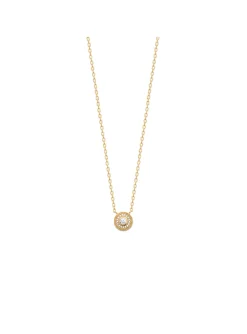 Collier Brillaxis plaqué or pastille empierrée