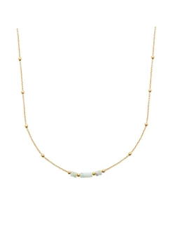 Collier Brillaxis plaqué or amazonite