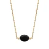 Collier Brillaxis Plaqué or et Agate Noire