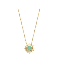 Collier Brillaxis plaqué or soleil aventurine