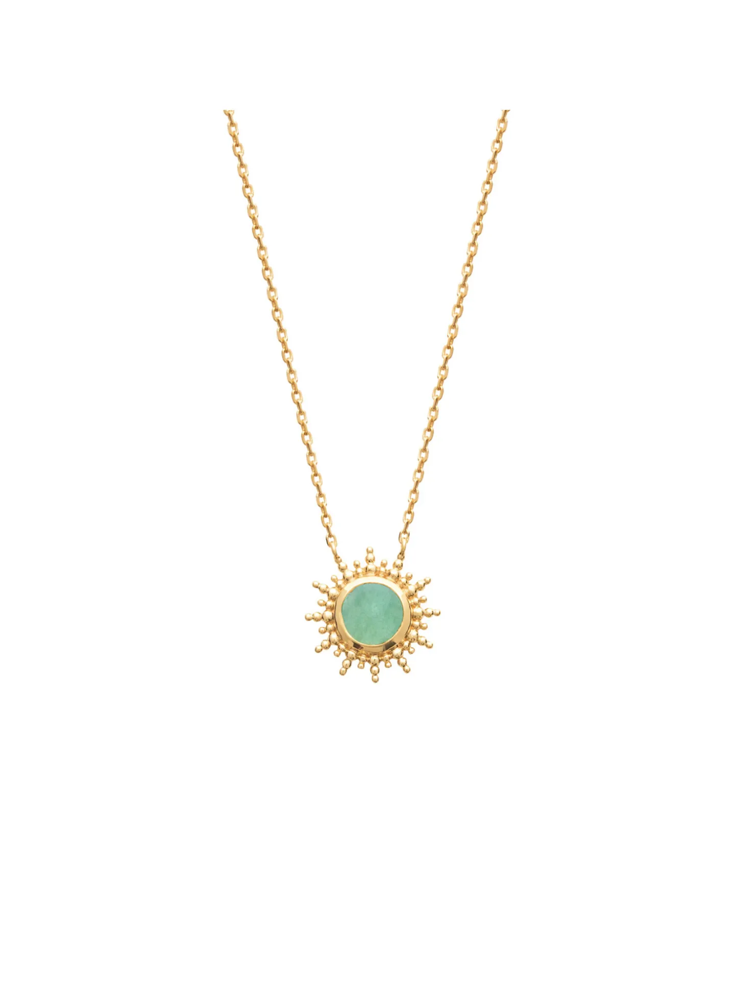 Collier Brillaxis plaqué or soleil aventurine