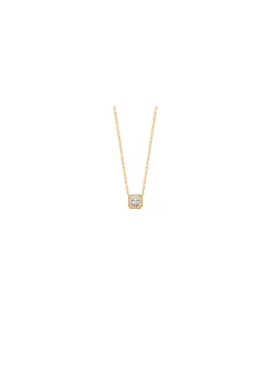 Collier Brillaxis plaqué or et oxydes de zirconium