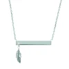 Collier Brillaxis Plaque plume argent