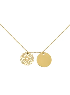 Collier Brillaxis Plaque ronde motif dentelle