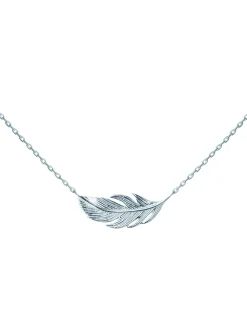 Collier Brillaxis plume argent