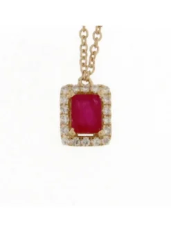 Collier Brillaxis rubis et diamants or jaune