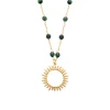 Collier Brillaxis soleil et perles rubis zoisite