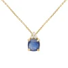 Collier Brillaxis Solitaire accompagné_x005f_x000D_saphir et diamants