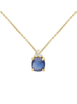 Collier Brillaxis Solitaire accompagné_x005f_x000D_saphir et diamants