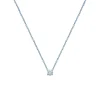 Collier Brillaxis solitaire oxyde de zirconium 6mm_x005f_x000D_argent rhodié