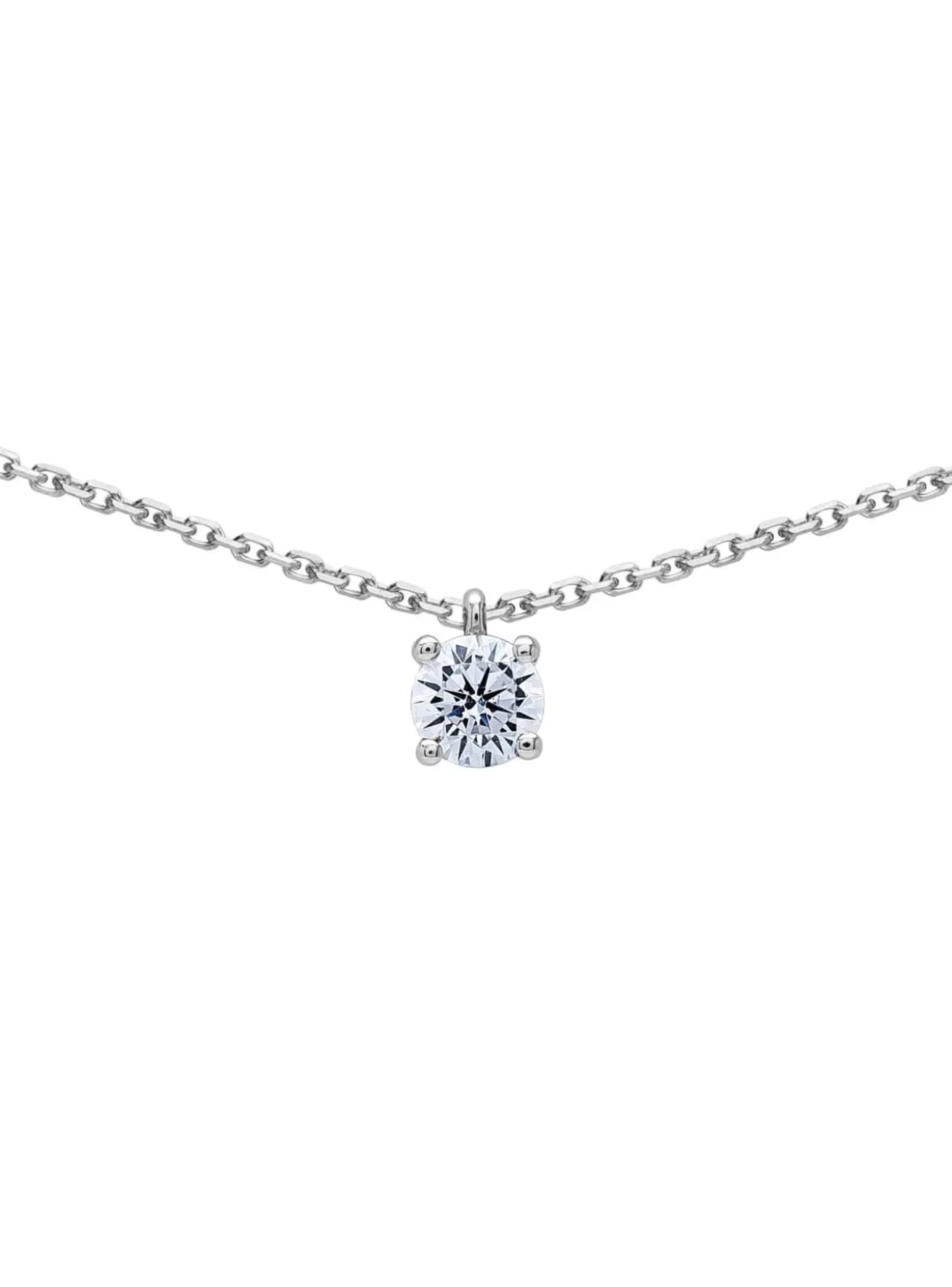 Collier Brillaxis solitaire oxyde or blanc 4.5 mm