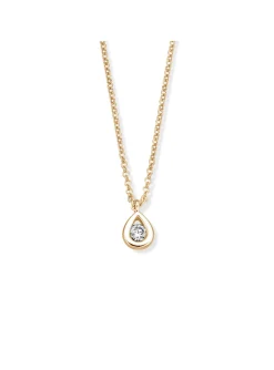 Collier Brillaxis solitaire goutte or diamant 0.100