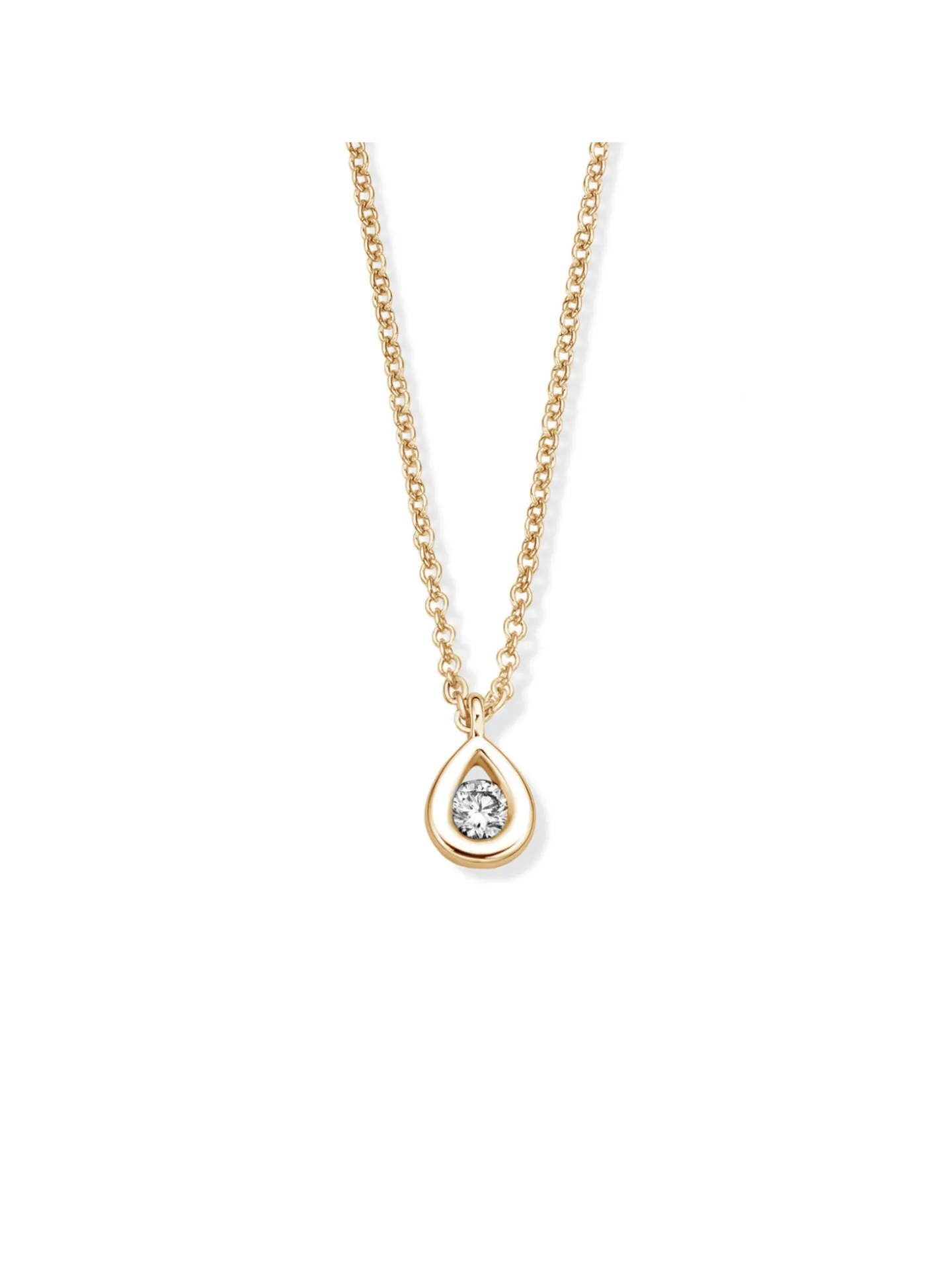 Collier Brillaxis solitaire goutte or diamant 0.100