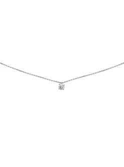 Collier Brillaxis solitaire oxyde or blanc 5 mm