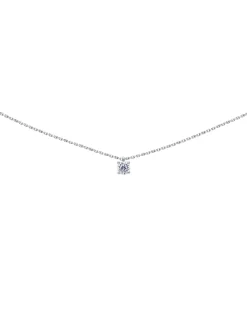 Collier Brillaxis solitaire oxyde or blanc 4.5 mm