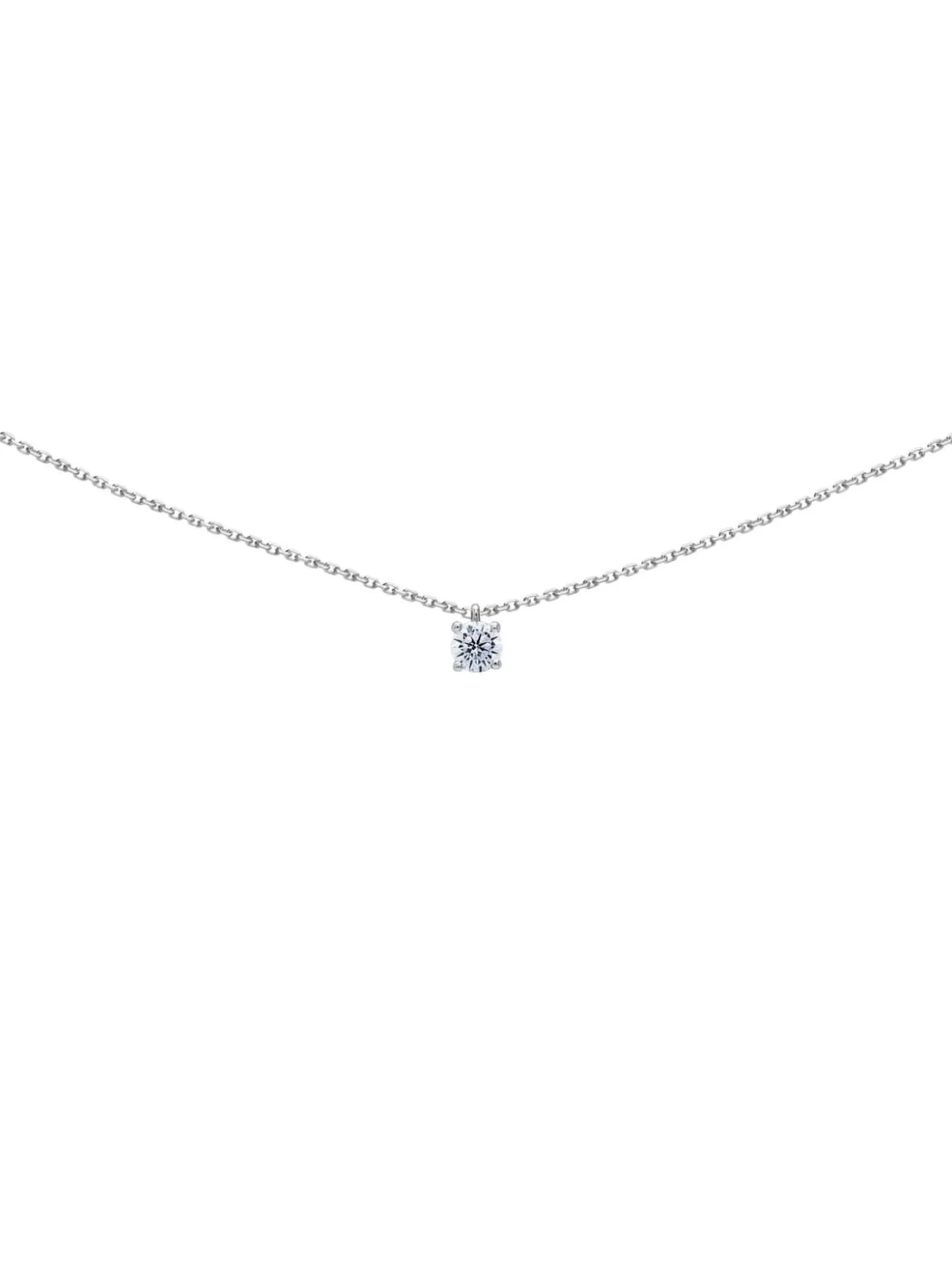 Collier Brillaxis solitaire oxyde or blanc 4.5 mm