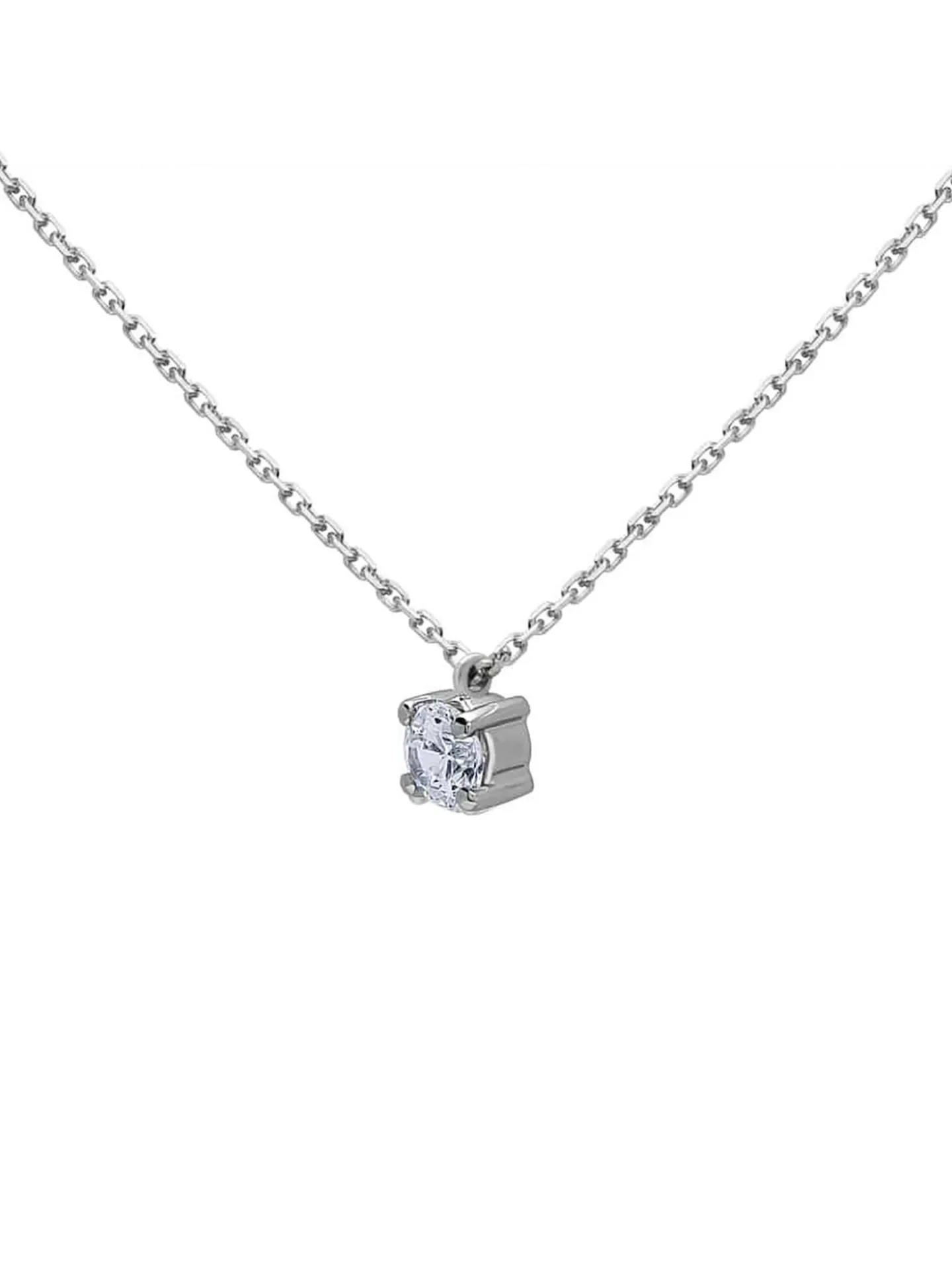 Collier Brillaxis solitaire oxyde or blanc 4.5 mm