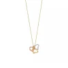 Collier Brillaxis trois coeurs coulissants 3 ors 9K