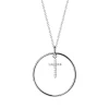 Collier cercle et croix oxydes de zirconium argent 925
