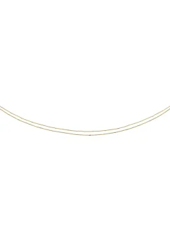 Collier chaine deux rangs tubes or jaune 18 carats