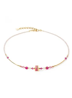 Collier Coeur de Lion Square Stripes doré_x005f_x000D_magenta
