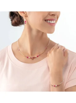 Collier Coeur de Lion Square Stripes doré_x005f_x000D_magenta