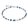 Collier Coeur de Lion acier onyx hématite bleu