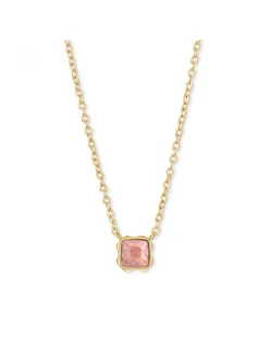 Collier Coeur de Lion Birthstone Juillet doré_x005f_x000D_rhodochrosite