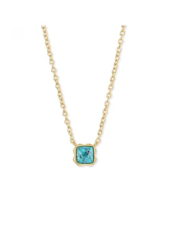 Collier Coeur de Lion Birthstone Décembre turquoise_x005f_x000D_acier doré