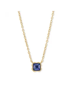 Collier Coeur de Lion Birthstone Septembre_x005f_x000D_acier doré lapis Lazuli