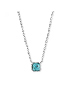 Collier Coeur de Lion Birthstone Décembre turquoise_x005f_x000D_acier doré