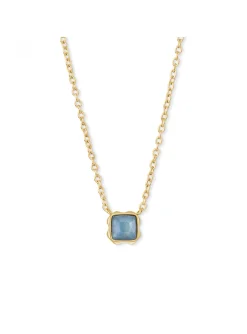 Collier Coeur de Lion Birthstone Mars doré_x005f_x000D_aventurine bleue