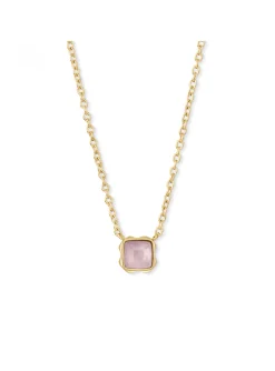 Collier Coeur de Lion Birthstone doré_x005f_x000D_Octobre Quartz rose