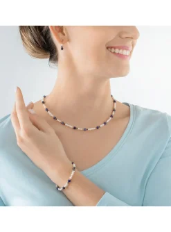 Collier Coeur de lion Flow doré perles d’eau douce_x005f_x000D_sodalite