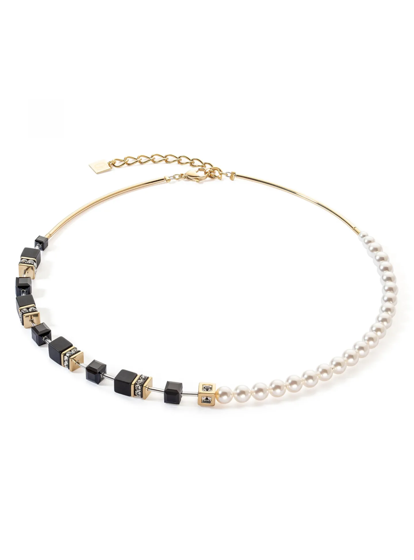 Collier Coeur de Lion GeoCUBE® Precious_x005f_x000D_Fusion Pearls noir-doré