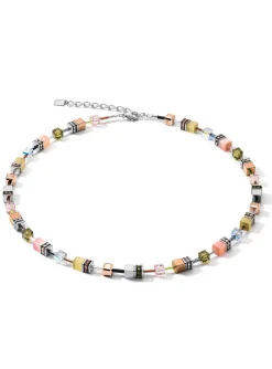 Collier Coeur de lion GeoCUBE® medium olive-pêche