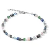 Collier Coeur de Lion Geocube bleu vert blanc