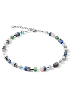 Collier Coeur de Lion Geocube bleu vert blanc