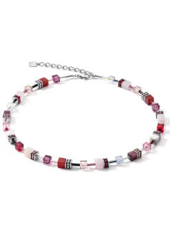 Collier Coeur de Lion GeoCUBE rose blanc rouge