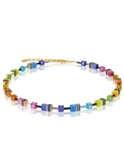 Collier Coeur de Lion Geocube Rainbow doré