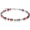 Collier Coeur de Lion Geocube rouge et hématite