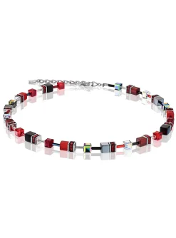 Collier Coeur de Lion Geocube rouge et hématite
