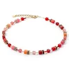 Collier Coeur de Lion GeoCube Iconic or rouge