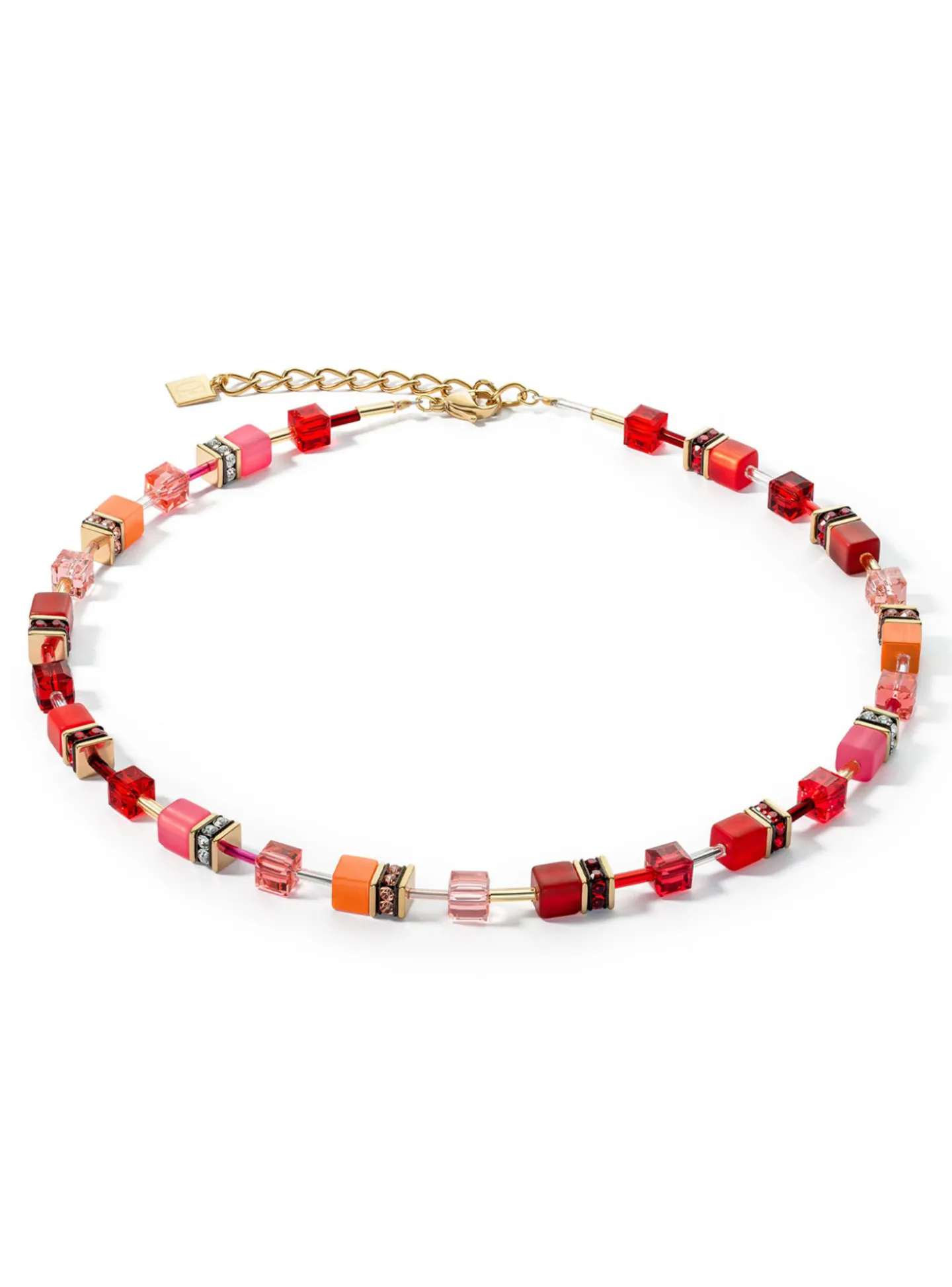 Collier Coeur de Lion GeoCube Iconic or rouge