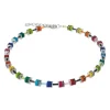 Collier Coeur de Lion GéoCube acier perles carrées_x005f_x000D_ton arc-en-ciel